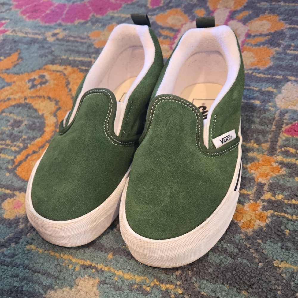 Womens Green Suede Slip-On VANS